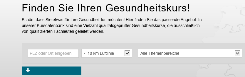 Gesundheitskurs-Datenbank